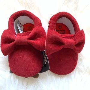 Red baby moccasins